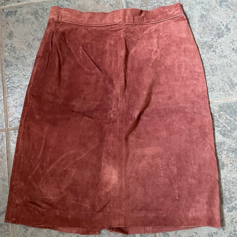 Vintage Genuine Suede Pencil Skirt
